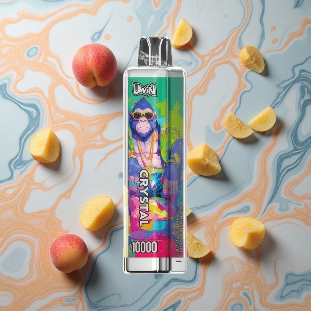 UWIN Crystal 10000 Puffs Persiku Mango Ananāsu RGB Latvija vape
