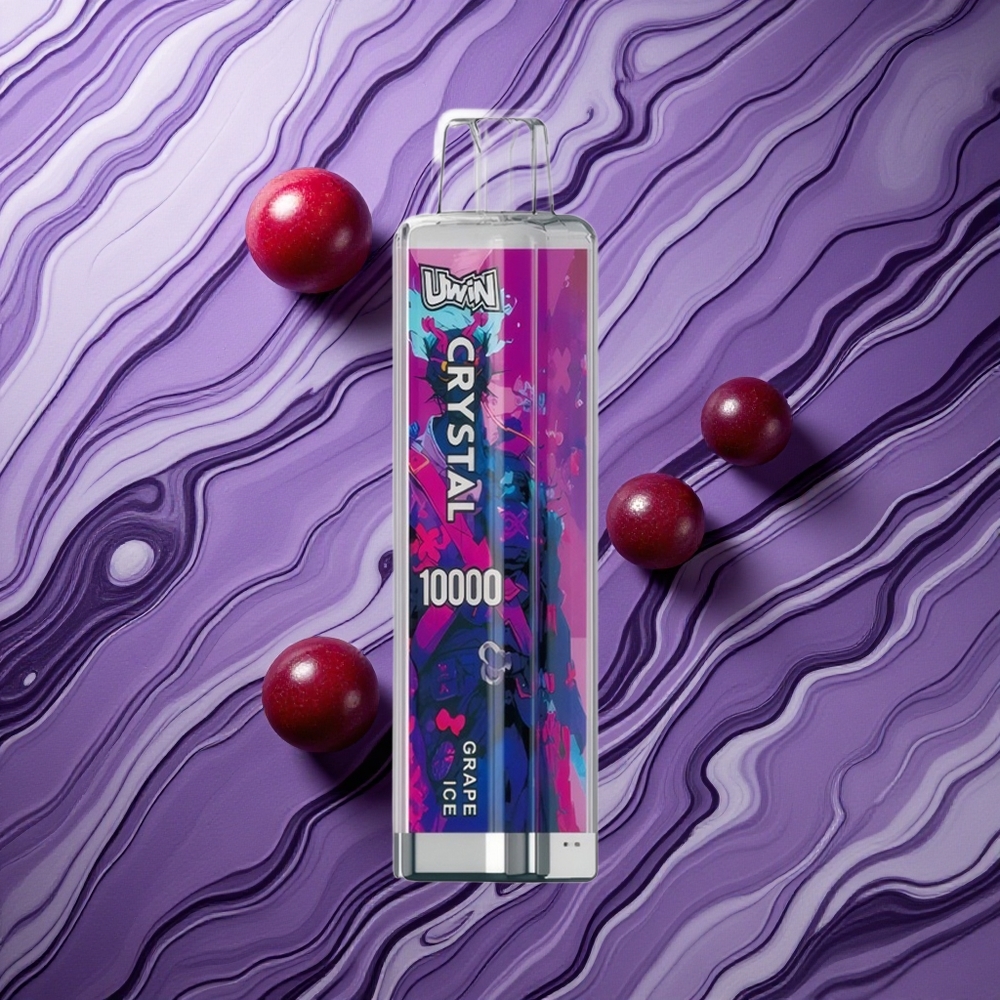 UWIN Crystal 10000 Puffs Vīnogu Ledus ar RGB Gaismām un 18ml e-šķidruma tilpums Latvija vape