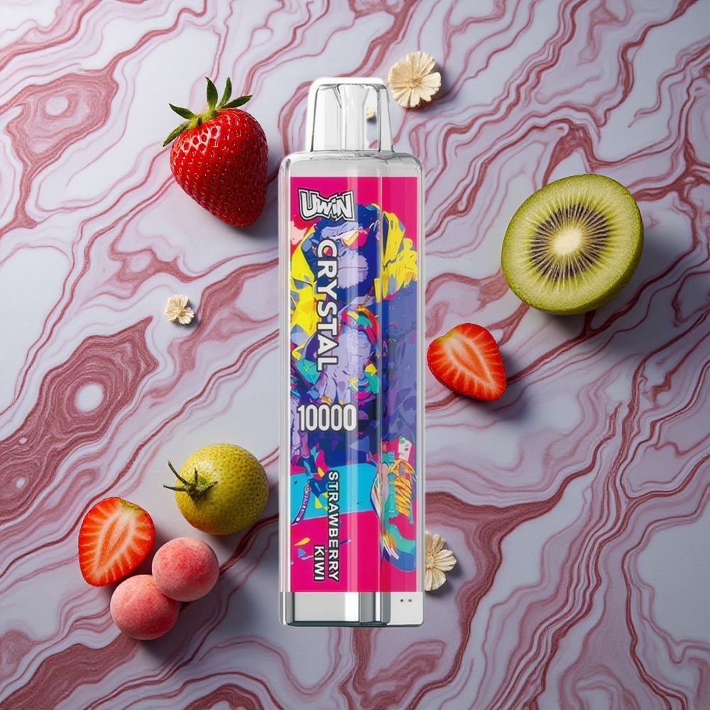 UWIN Crystal 10000 Puffs Zemeņu Kivi RGB Gaismas Latvija vape