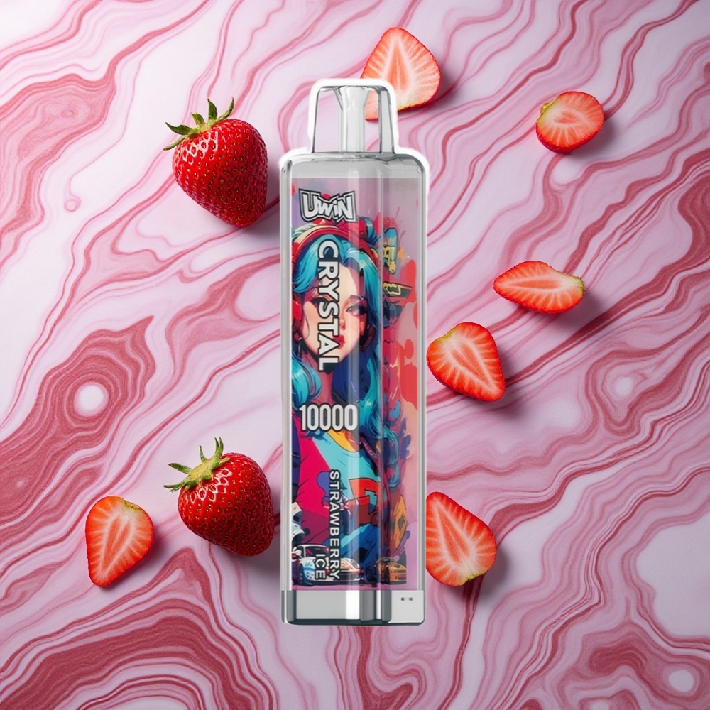 UWIN Crystal 10000 Puffs Zemeņu Ledus RGB Gaismas Latvija vape