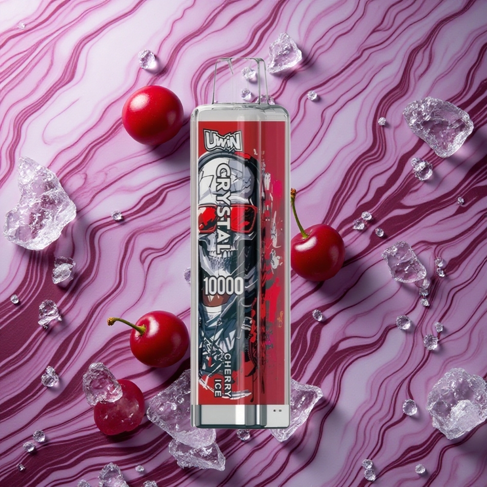 UWIN Crystal 10000 Puffs Ķiršu Ledus RGB Gaismas Latvija vape