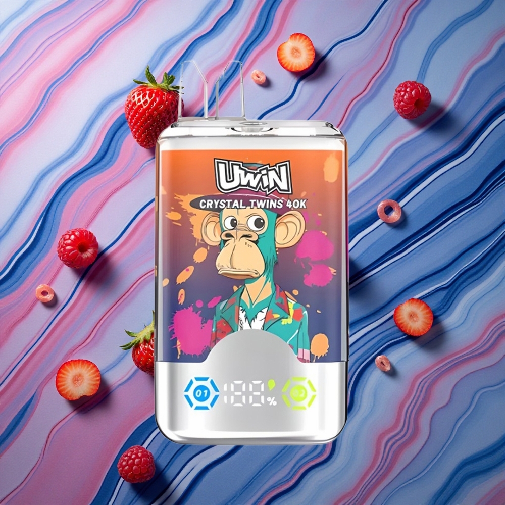UWIN Crystal Twins 40000 Puffs 32ml Divas Aromas Zemeņu Aveņu Latvija vape
