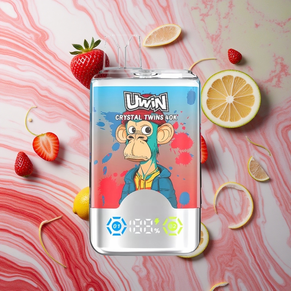 UWIN Crystal Twins 40000 Puffs Divu garšu sistēma 32ml e-šķidrums Latvija vape