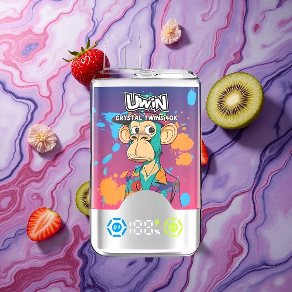 UWIN Crystal Twins 40000 Puffs Zemūdensene-Avenes-Kiwi Ledus 32ml 850mAh Latvija vape