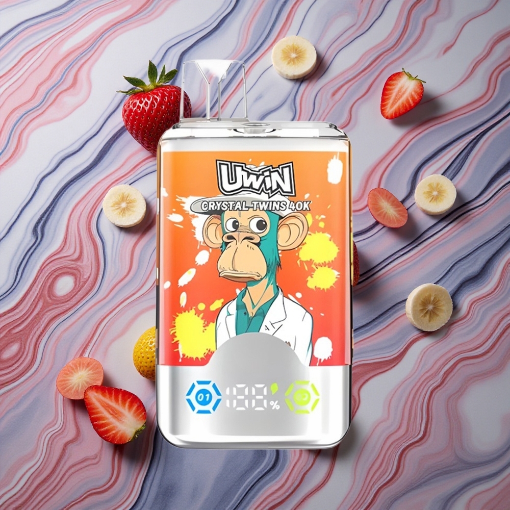 UWIN Crystal Twins 40000 Puffs Zemeņu Banānu Mīlestība 32ml 0.6 Ohm Latvija vape