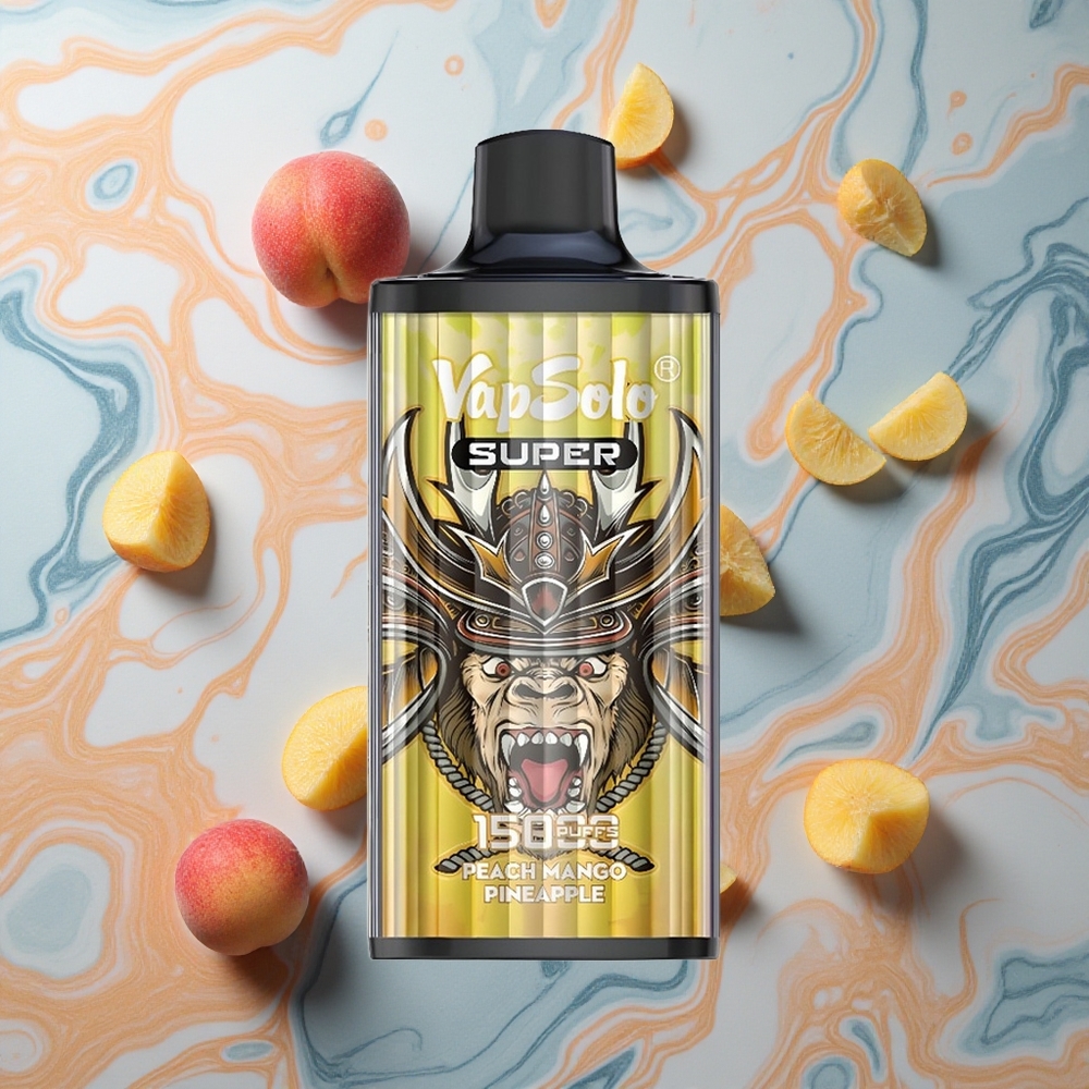 Vapsolo Super 15000 Puffs Persiku Manga Ananāsu 40ml 850mAh Latvija vape