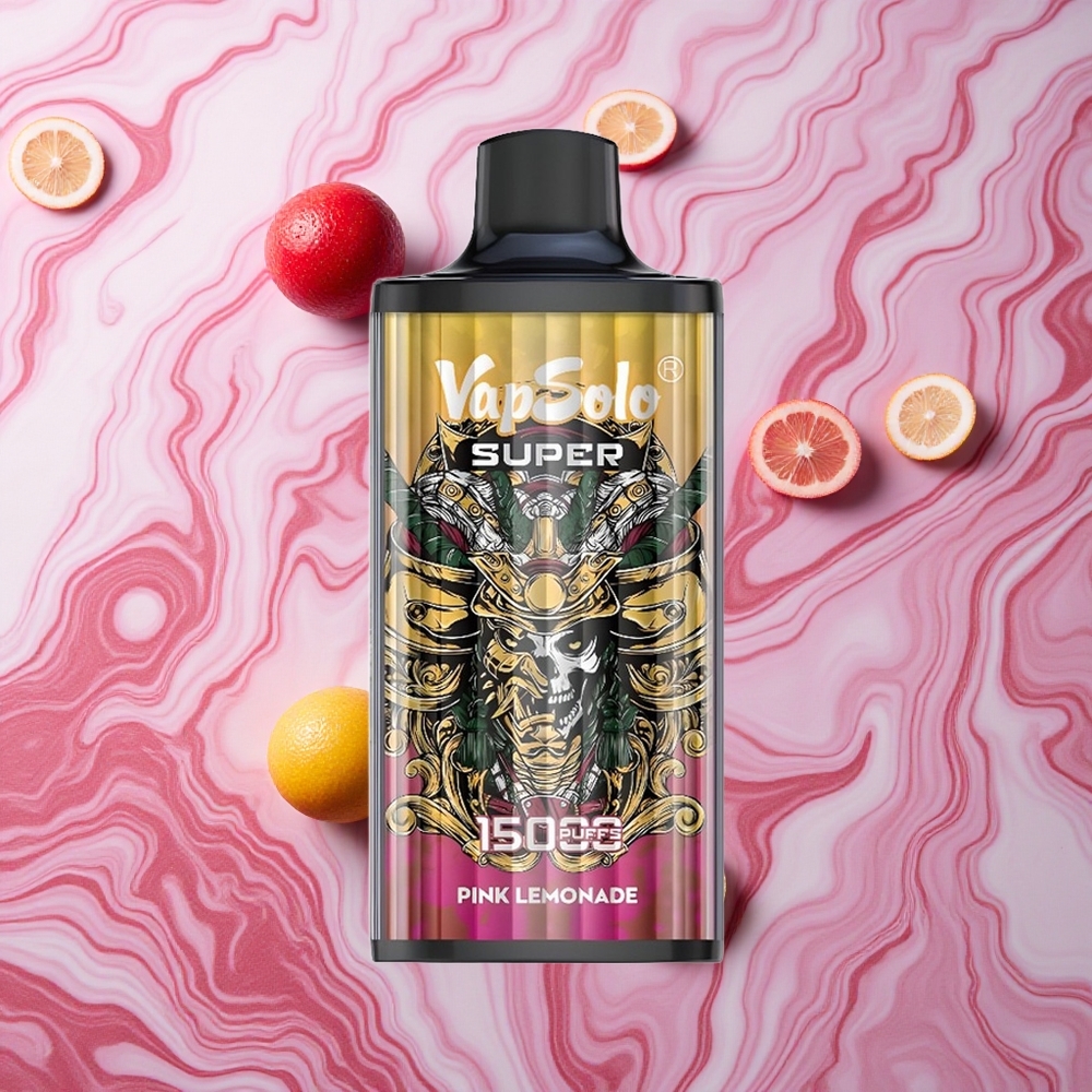 Vapsolo Super 15000 puffs 40ml Super Rozā Citronāde Latvija vape
