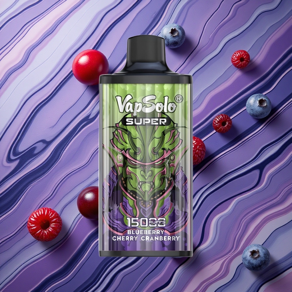 Vapsolo Super 15000 puffs 40ml Zilene Ķiršeja Dzērvene Latvija vape