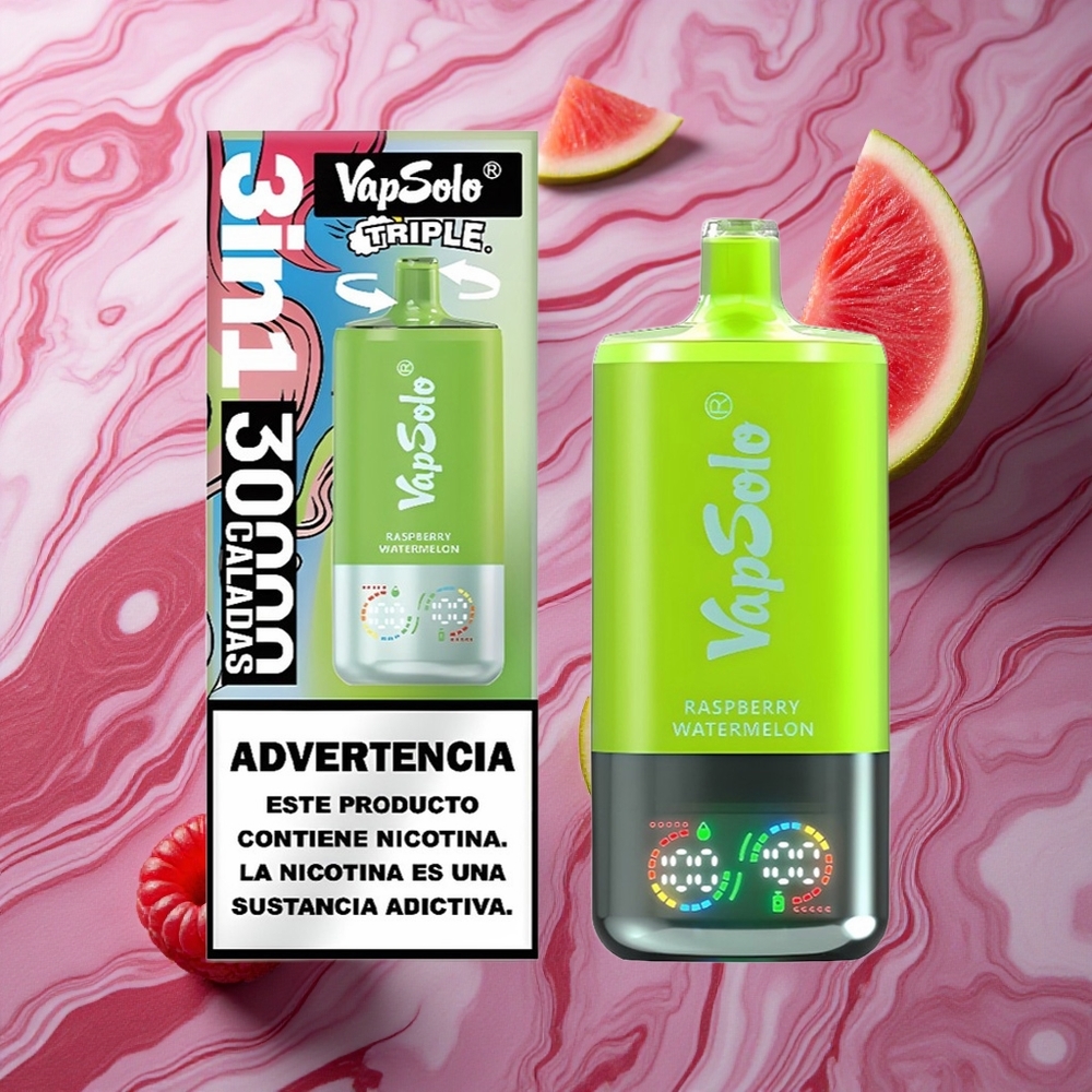 VapSolo Triple 30000 Puffs Aveņu Arbūzs 40ml E-Likvīds Latvija vape