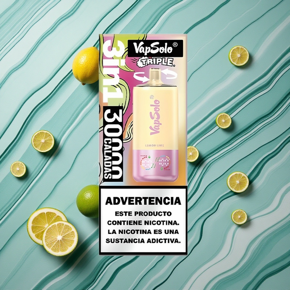 VapSolo Triple 30000 Puffs Citrons Laims 40ml Latvija vape