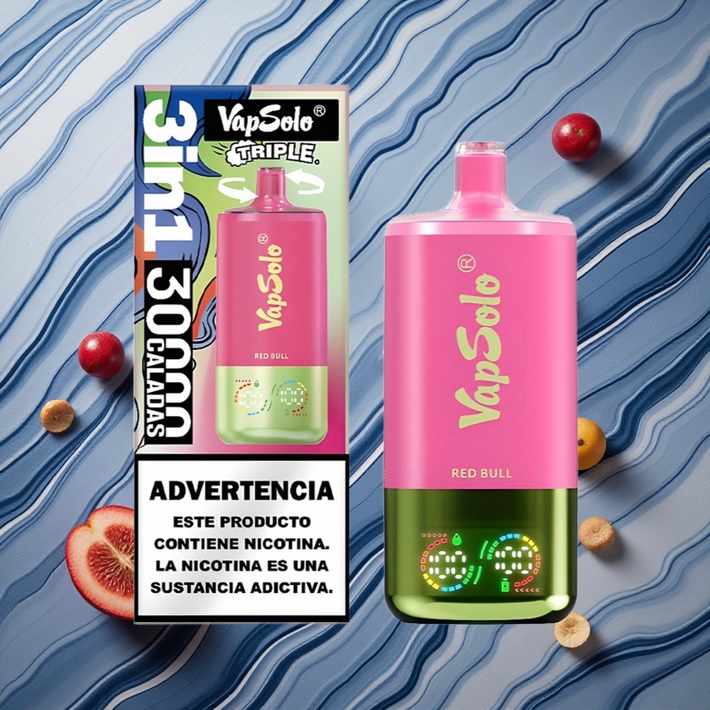 VapSolo Triple 30000 Puffs E-Liqvids: 40ml Red Bull Latvija vape