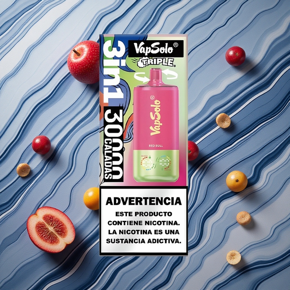 VapSolo Triple 30000 Puffs E-Liqvids: 40ml Red Bull Latvija vape