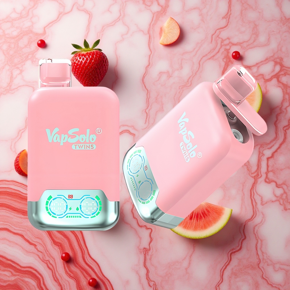 Vapsolo Twins 20000 Puffs 40 ml Zemeņu Ledus & Mango Persiku Arbūzs Latvija vape