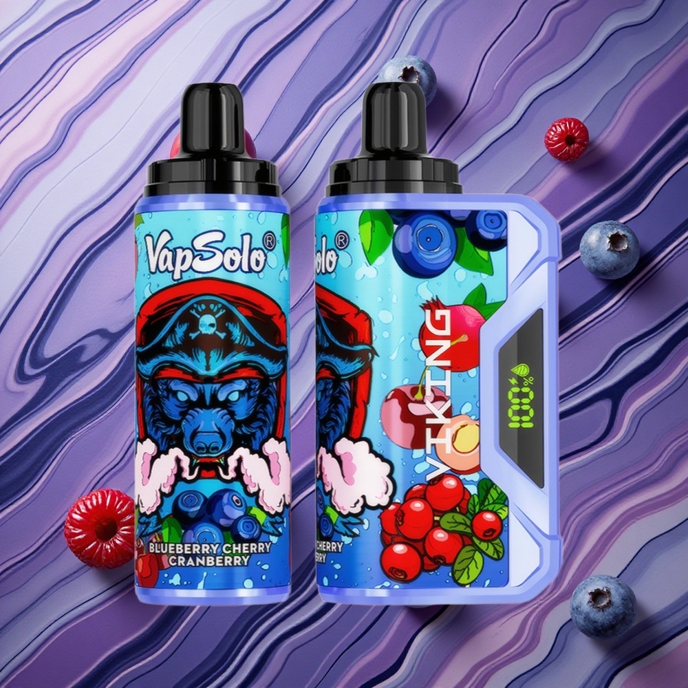 VapSolo VIKING 12000 Puffs 22ml Zilene Kirše Latvija vape