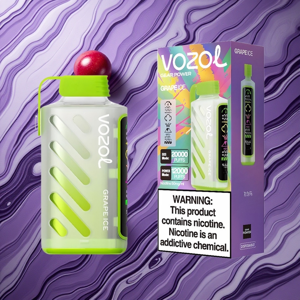VOZOL Gear Power 20000 Puffs Dvīņu Siets Spole Vīnogu Ledus Latvija vape