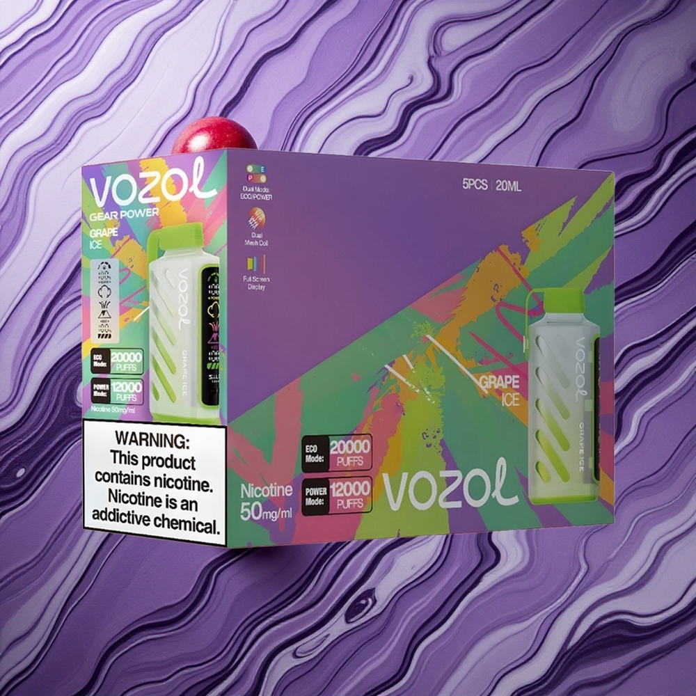 VOZOL Gear Power 20000 Puffs Dvīņu Siets Spole Vīnogu Ledus Latvija vape