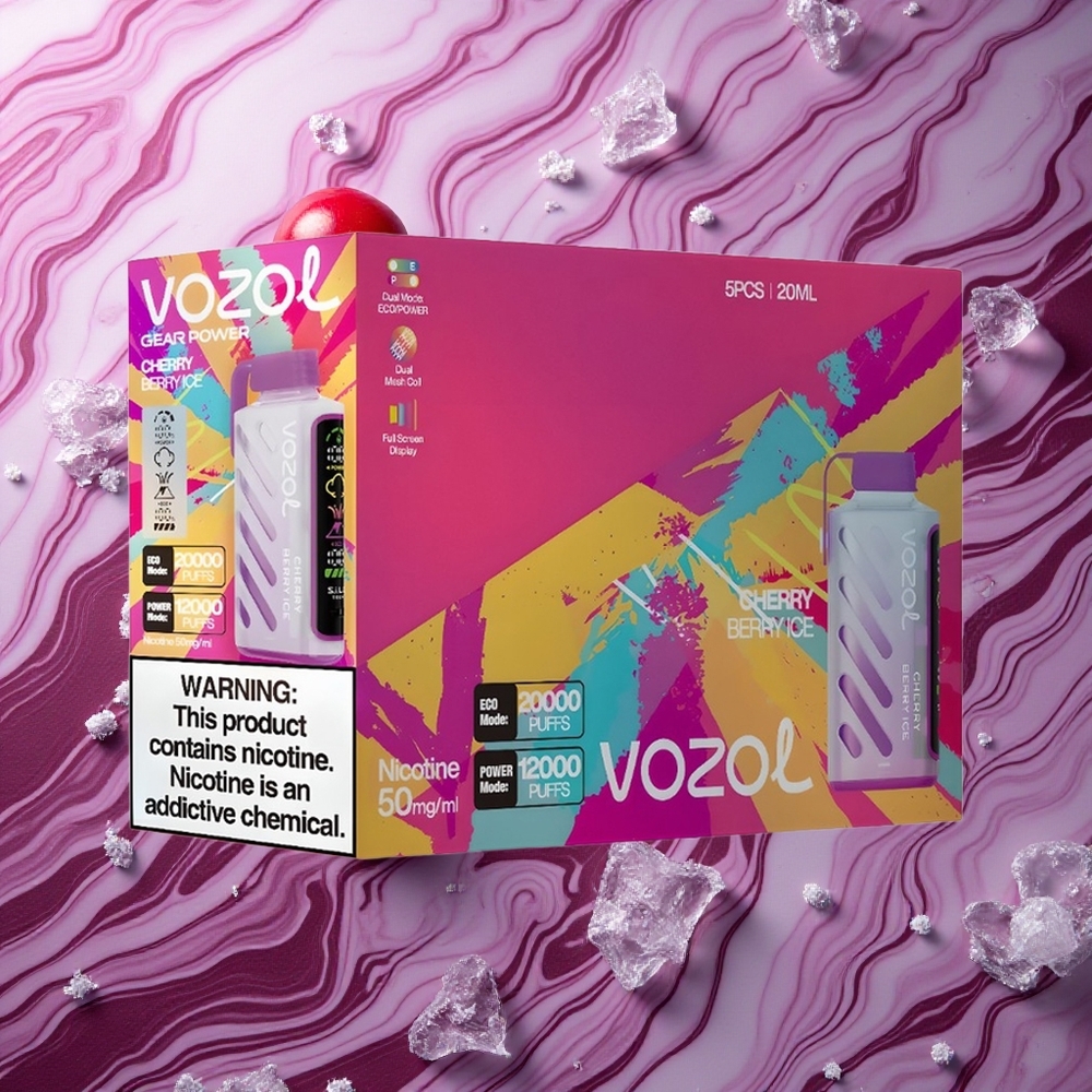 VOZOL Gear Power 20000 Puffs Kiršu Ogu Ledus Latvija vape S.i.L.C. Tech 20mL