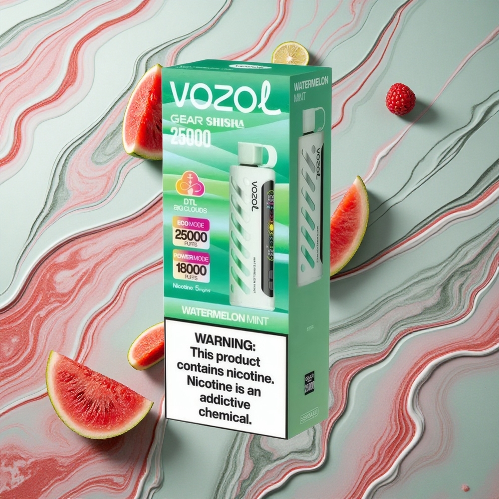 VOZOL Gear Shisha 25000 Piepildījumi Arbūzs Mētra S.i.L.C Tech Latvija vape