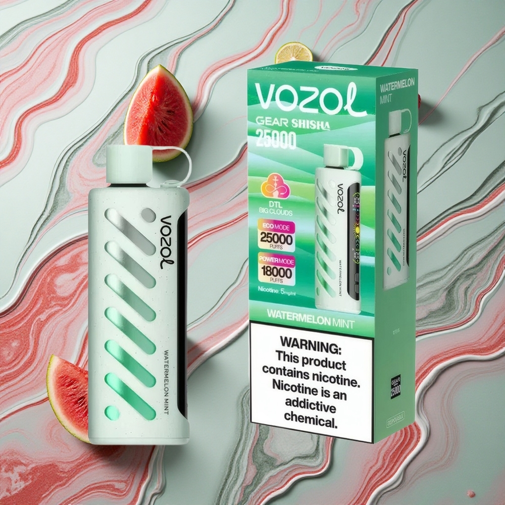 VOZOL Gear Shisha 25000 Piepildījumi Arbūzs Mētra S.i.L.C Tech Latvija vape