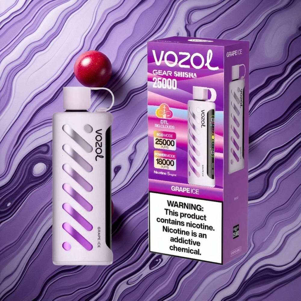 VOZOL Gear Shisha 25000 Puffs Vinogu Ledus S.i.L.C Tech Latvija vape