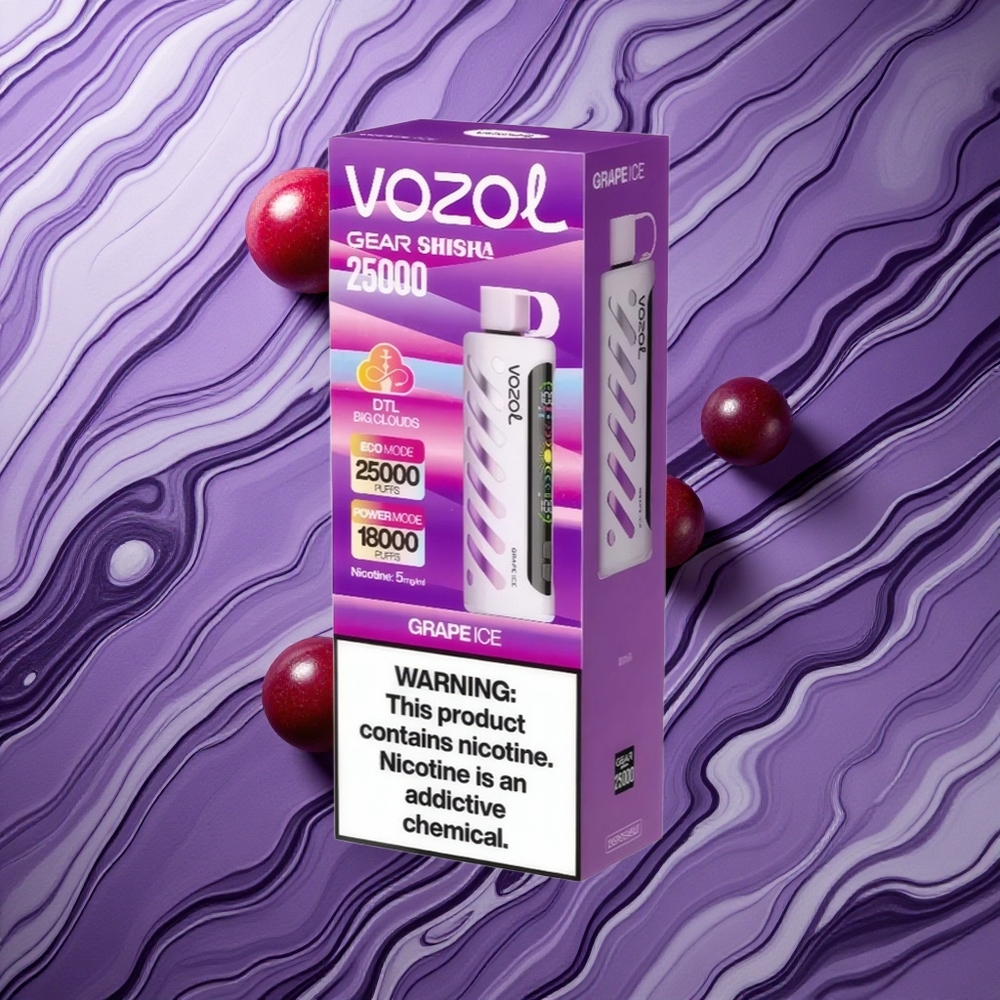 VOZOL Gear Shisha 25000 Puffs Vinogu Ledus S.i.L.C Tech Latvija vape