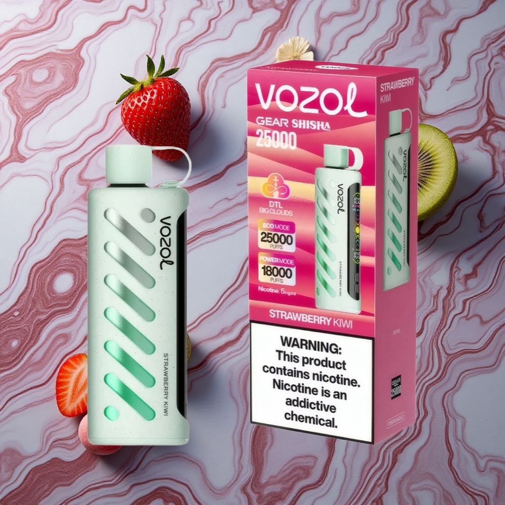 VOZOL Gear Shisha 25000 Puffs Zemeņu Kiwi S.i.L.C Tech Latvija vape