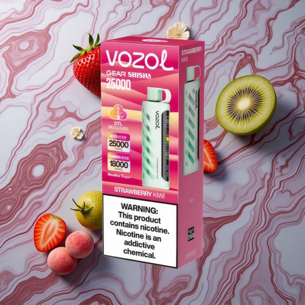 VOZOL Gear Shisha 25000 Puffs Zemeņu Kiwi S.i.L.C Tech Latvija vape