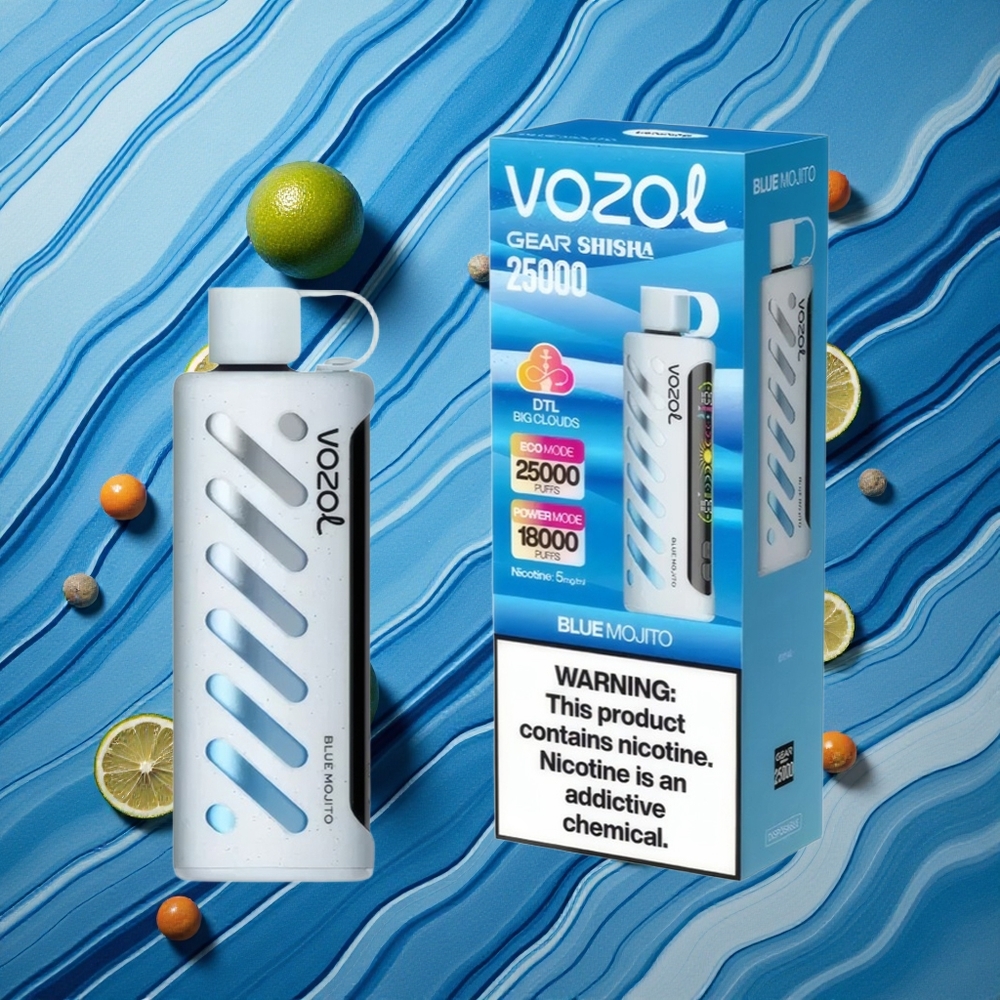 VOZOL Gear Shisha 25000 Puffs Zilā Mojito S.i.L.C Tech Latvija vape