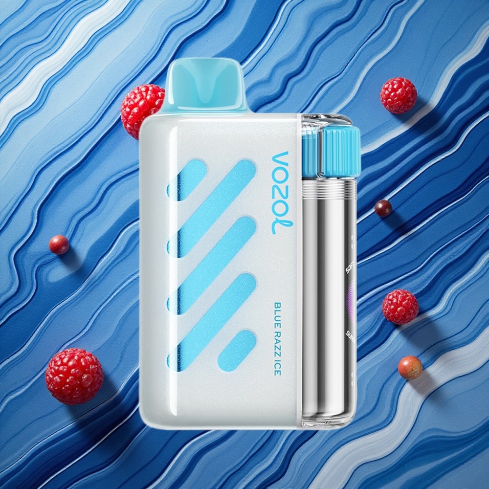 VOZOL VISTA 40000 Puffs MTL Uzlādes Iespēja Zilā Aveņu Ledus Latvija vape