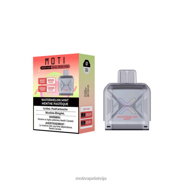 MOTI Go Pro vienreizējās lietošanas pāksts 628D089 MOTI vape flavors latvija arbūzu piparmētra