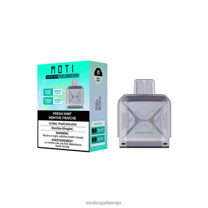 MOTI Go Pro vienreizējās lietošanas pāksts 628D091 MOTI vape latvija svaiga piparmētra