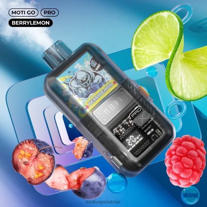 MOTI Go Pro vienreizējās lietošanas tvaiki (5%, 12000 uzpūtienu) 628D012 MOTI vape riga melnā pērle ledaina