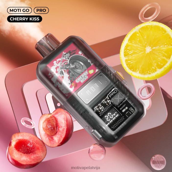 MOTI Go Pro vienreizējās lietošanas tvaiki (5%, 12000 uzpūtienu) 628D015 MOTI vape pods ķiršu skūpsts