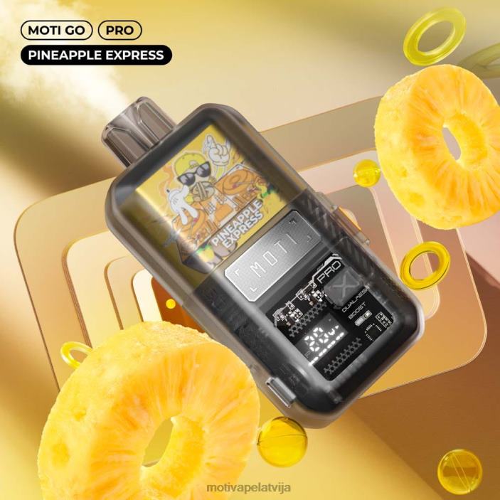 MOTI Go Pro vienreizējās lietošanas tvaiki (5%, 12000 uzpūtienu) 628D017 MOTI vape near me ananāsu ekspresis