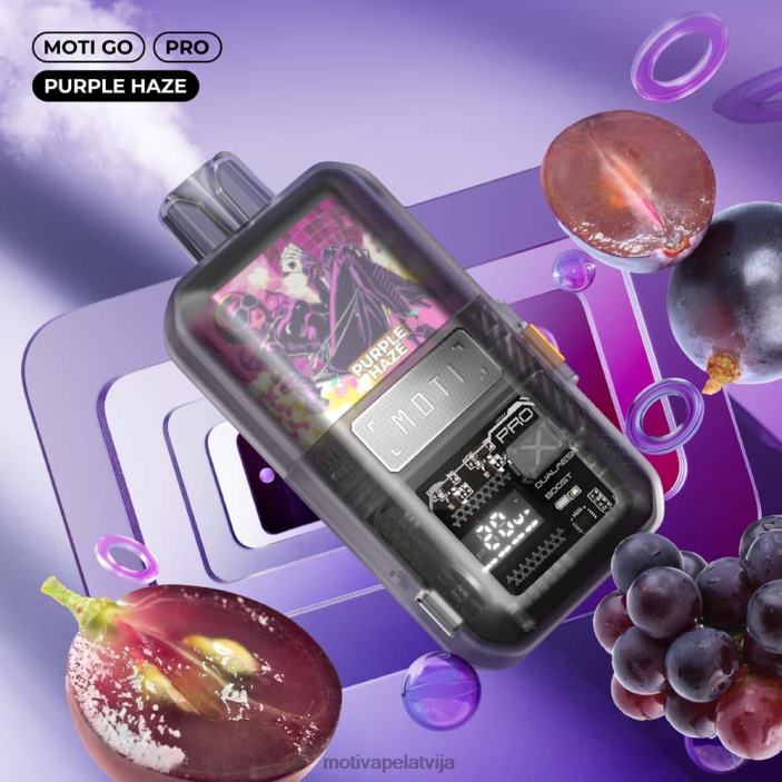 MOTI Go Pro vienreizējās lietošanas tvaiki (5%, 12000 uzpūtienu) 628D019 MOTI vape flavors latvija violeta dūmaka