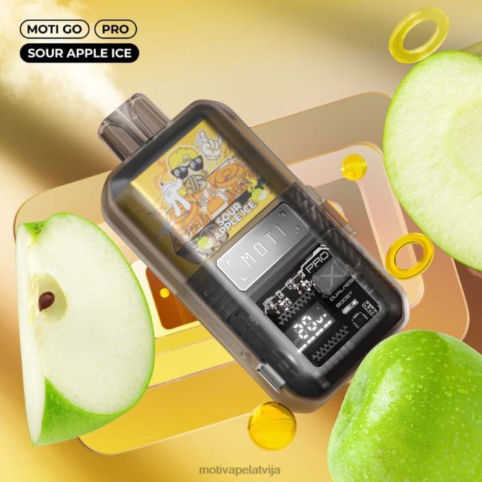 MOTI Go Pro vienreizējās lietošanas tvaiki (5%, 12000 uzpūtienu) 628D020 MOTI vape kit latvija skābo ābolu ledus