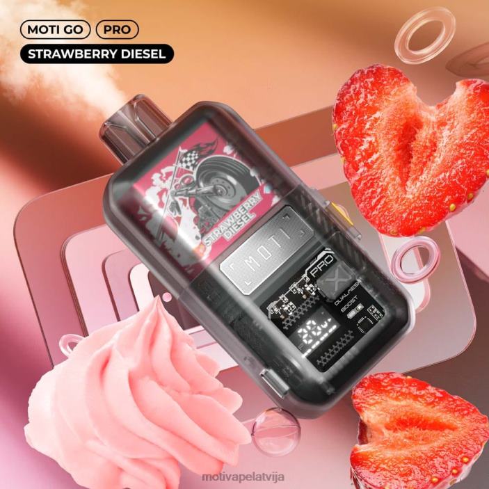 MOTI Go Pro vienreizējās lietošanas tvaiki (5%, 12000 uzpūtienu) 628D021 MOTI vape latvija zemeņu dīzelis