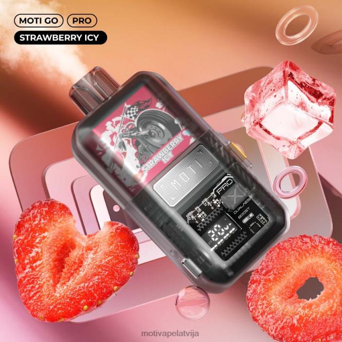 MOTI Go Pro vienreizējās lietošanas tvaiki (5%, 12000 uzpūtienu) 628D022 MOTI vape riga zemeņu ledains