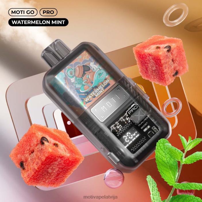 MOTI Go Pro vienreizējās lietošanas tvaiki (5%, 12000 uzpūtienu) 628D025 MOTI vape pods arbūzu piparmētra