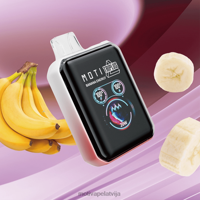 MOTI Triplus 20 000 vienreizējās lietošanas tvaiku (5%, 20 000 uzpūtienu) 628D01 MOTI vape latvija banānu enerģija