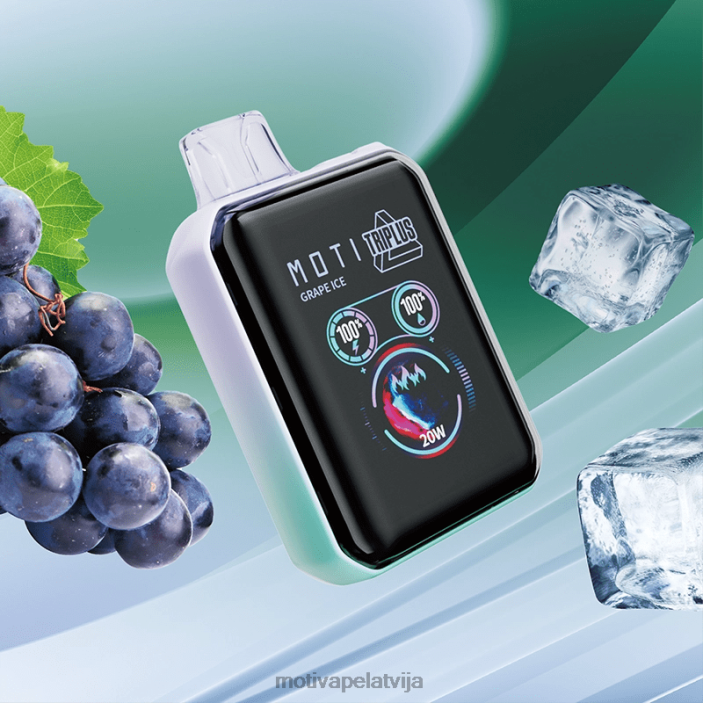 MOTI Triplus 20 000 vienreizējās lietošanas tvaiku (5%, 20 000 uzpūtienu) 628D04 MOTI vape price vīnogu ledus
