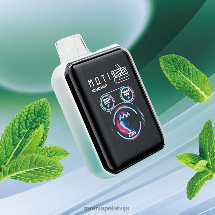 MOTI Triplus 20 000 vienreizējās lietošanas tvaiku (5%, 20 000 uzpūtienu) 628D05 MOTI vape pods maiami piparmētra