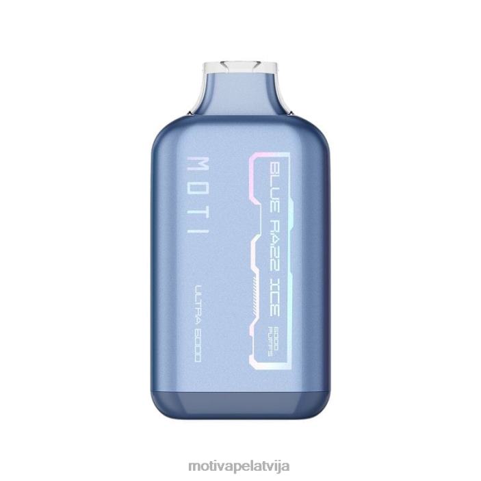 MOTI Ultra vienreizējās lietošanas vape (5%, 6000 uzpūtienu) 628D027 MOTI vape near me zils razz ledus